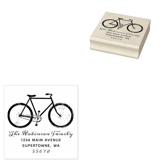 Fahrrad-Rücksendeadresse Briefmarke, Fahrrad, Gummistempel (Stempel)