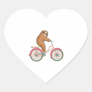 Fahrrad-Schlitten - Eine Niedliche Schlittenfahrt Herz-Aufkleber