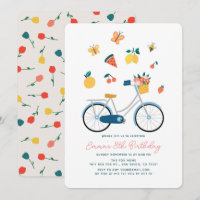 Fahrrad Schmetterlinge Früchte Floral Mädchen Gebu