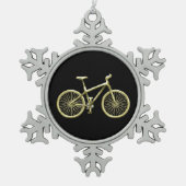 Fahrrad Schneeflocken Zinn-Ornament (Vorderseite)