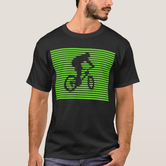 Fahrrad-Shirt - grüne Linien T-Shirt (Vorderseite)