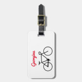 Fahrrad-Silhouette u. Namen-Gepäck-Umbau Gepäckanhänger (Vorderseite vertikal)