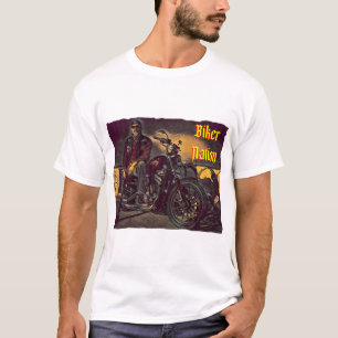 Fahrrad sitzt auf seinem Harley T-Shirt