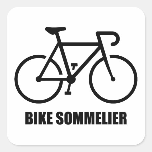 Fahrrad-Sommelier Quadratischer Aufkleber (Vorderseite)