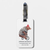 Fahrrad-Spaß-Bär | addieren Ihren Namen Gepäckanhänger (Rückseite vertikal)