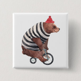 Fahrrad-Spaß-Bär Button