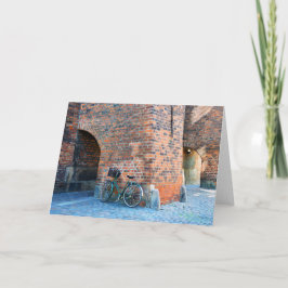 Fahrrad, St. Nicholas Church, Kopenhagen, Dänemark Feiertagskarte