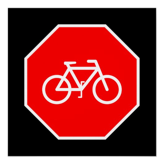 Fahrrad-Stopp Poster (Vorderseite)