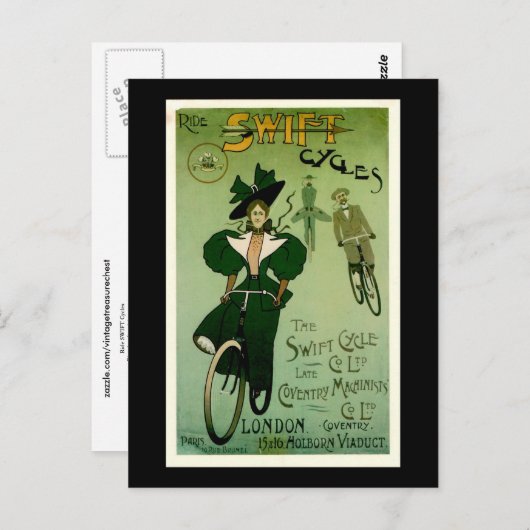 Fahrrad-SWIFT-Fahrräder Vintages Fahrradposter Postkarte (Vorne/Hinten)