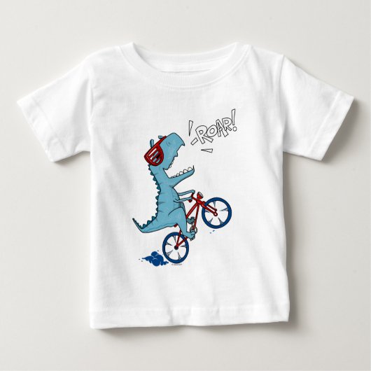 Fahrrad T-Rex Roar Baby T-shirt (Vorderseite)