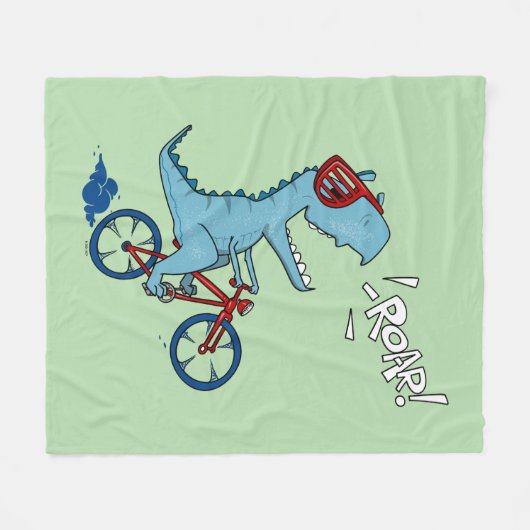 Fahrrad T-Rex Roar Fleecedecke (Vorderseite (Horizontal))