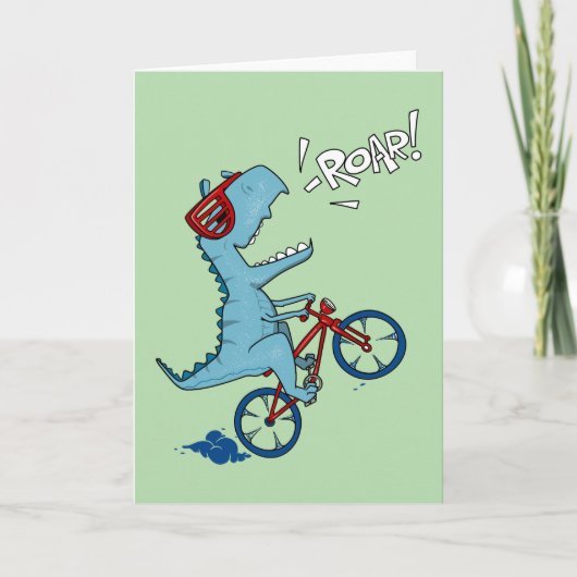 Fahrrad T-Rex Roar Karte (Vorderseite)