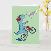 Fahrrad T-Rex Roar Karte (Gelbe Blume)