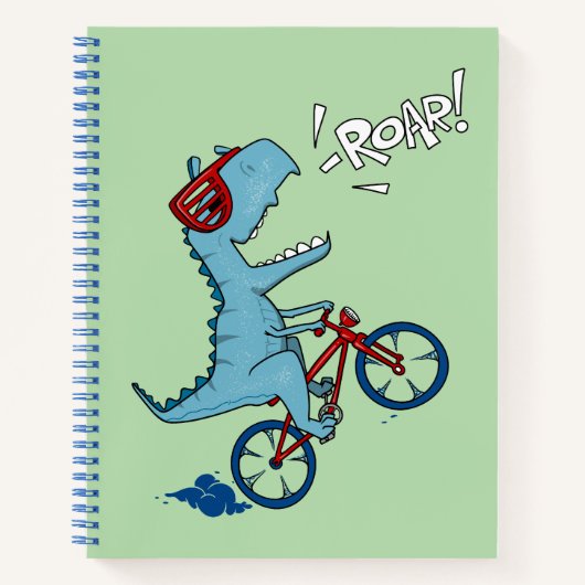 Fahrrad T-Rex Roar Notizblock (Vorderseite)
