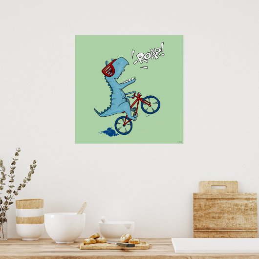 Fahrrad T-Rex Roar Poster (Küche)