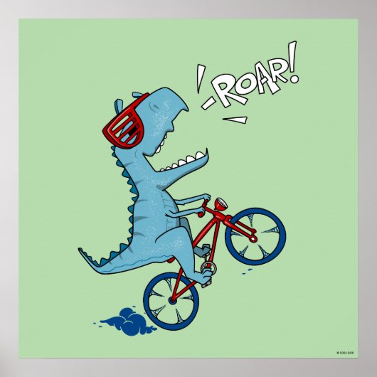 Fahrrad T-Rex Roar Poster (Vorne)