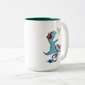 Fahrrad T-Rex Roar Zweifarbige Tasse (VorderseiteRechts)