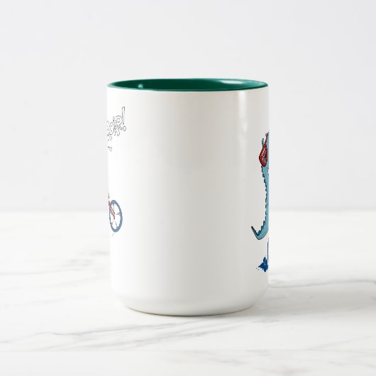 Fahrrad T-Rex Roar Zweifarbige Tasse (Mittel)