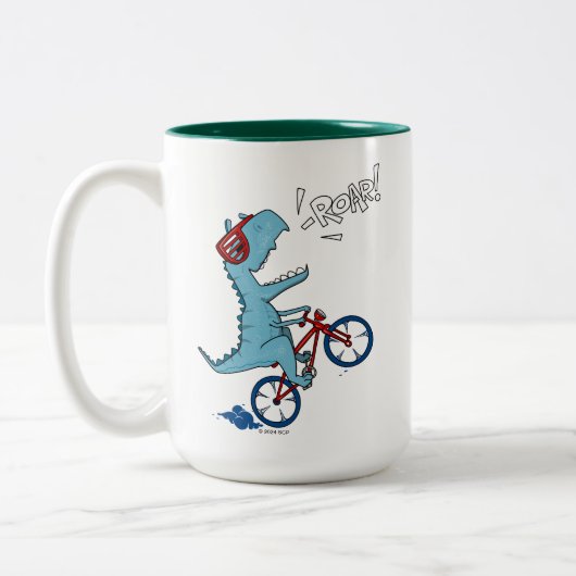 Fahrrad T-Rex Roar Zweifarbige Tasse (Links)