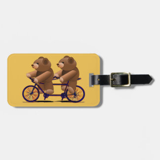 Fahrrad-Tandem, Teddybär-Druck Gepäckanhänger