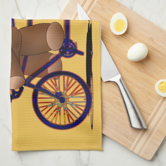 Fahrrad-Tandem, Teddybär-Druck Küchentuch (Viertel Falte)