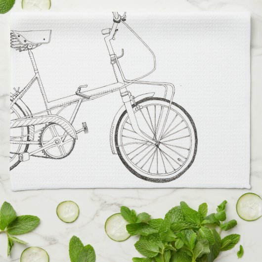 Fahrrad-Tee-Tuch Geschirrtuch (Gefaltet)