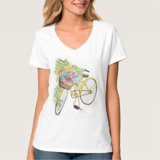 Fahrrad u. Blumen T-Shirt