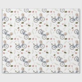 Fahrrad-u. Frühlings-Blumen - Verpackungspapier Geschenkpapier (Flach)