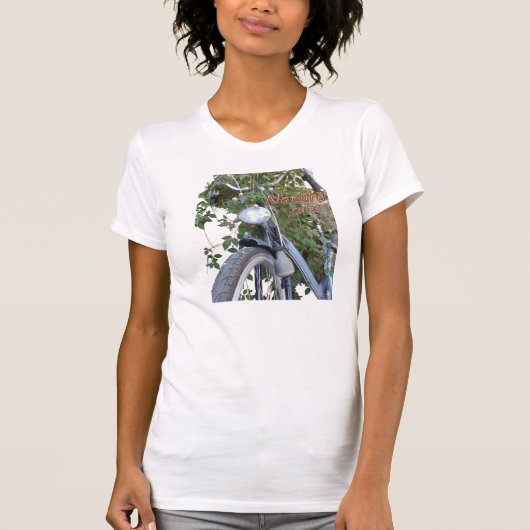 Fahrrad überzogen mit Clematis Blume App. T-Shirt (Vorderseite)