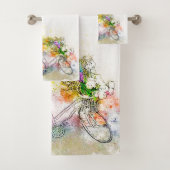 Fahrrad und Blume Badhandtuch Set (Insitu)