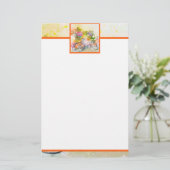 Fahrrad und Blume Briefpapier (Stehend Vorderseite)