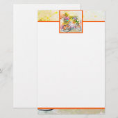 Fahrrad und Blume Briefpapier (Vorne/Hinten)