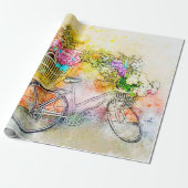 Fahrrad und Blume Geschenkpapier (Ungerollt)