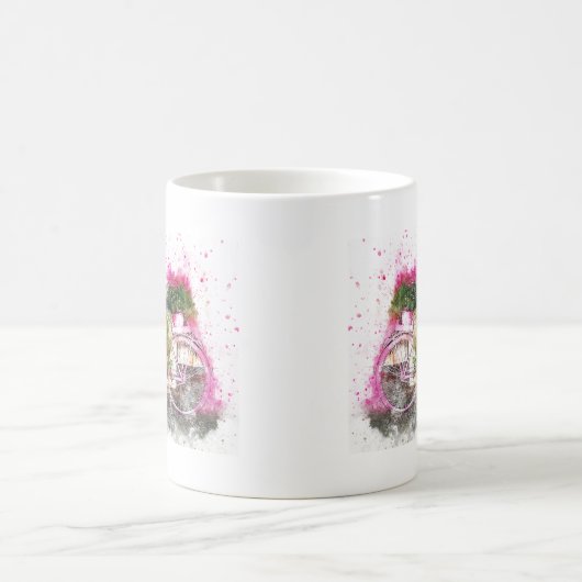Fahrrad und Blume Kaffee Tasse (Mittel)
