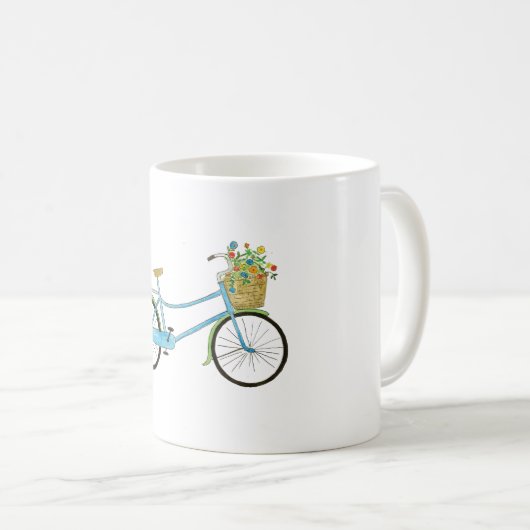 Fahrrad und Blume Kaffeetasse (VorderseiteRechts)