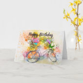 Fahrrad- und Blume-Karte Karte (Gelbe Blume)