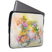 Fahrrad und Blume Laptopschutzhülle (Vorne Rechts)