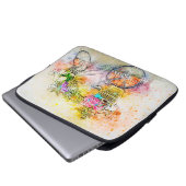 Fahrrad und Blume Laptopschutzhülle (Vorne Knopf)