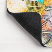 Fahrrad und Blume Mousepad (Ecke)