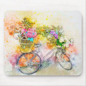 Fahrrad und Blume Mousepad (Vorne)