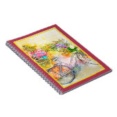 Fahrrad- und Blume-Notebook Notizblock (Rechte Seite)
