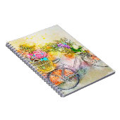 Fahrrad und Blume Notizblock (Rechte Seite)