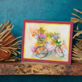 Fahrrad- und Blume-Plakette Fotoplatte (Seite)