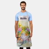 Fahrrad und Blume Schürze (Getragen)