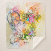 Fahrrad und Blume Sherpadecke (Vorderseite)