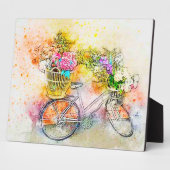 Fahrrad und Blumen Fotoplatte (Seite)