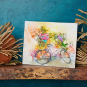 Fahrrad und Blumen Fotoplatte (Seite)