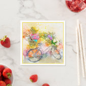 Fahrrad und Blumen Servietten (Beispiel)