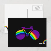 Fahrrad und farbiger Regenbogen Postkarte (Vorne/Hinten)