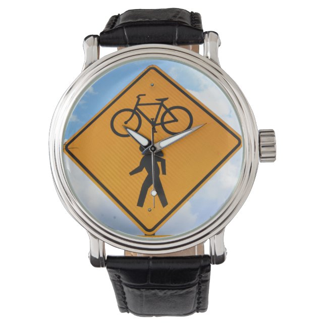 Fahrrad- und Fußgängerüberquerung Armbanduhr (Vorderseite)